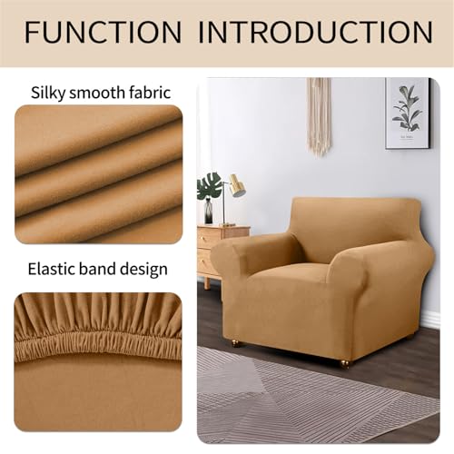 Housse de canapé extensible en polyester uni lavable - 4