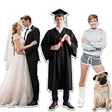 Personalisierte Life Size Cardboard Cutout | Custom High Resolution Stand Up,Laden Sie Ihr eigenes Foto hoch,Perfekt für Hochzeit, Graduierung, Geburtstag, 1-8 ft (Single Person)