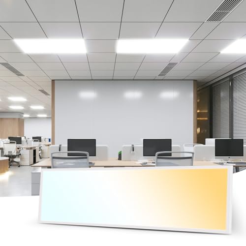 Art3d 2 Pack 1x4 FT LED Flat Panel Light, 3CCT Selectable Color Temperature 3000K/4000K/5000K, 0-10V Dimmable 5500LM Flush Mount Ceiling Light, 20W/30W/40W Drop Ceiling Light, UL&ETL Listed