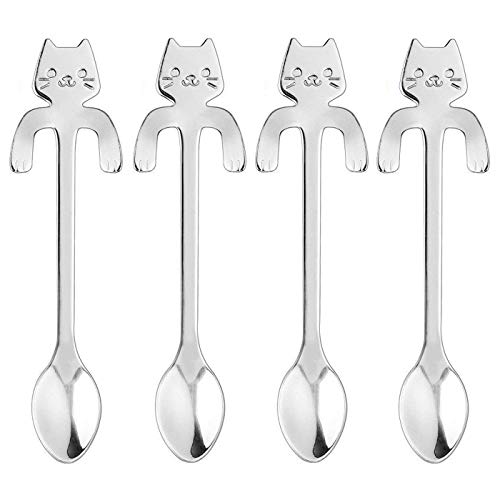 BingGoGo Lovely,Cute Cat, Coffee Spoon,Tea spoon,Stainless Steel,4PCS