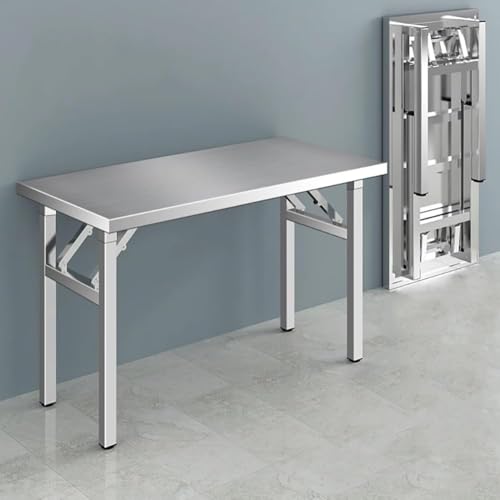 Mesa de preparación de acero inoxidable, mesa de metal plegable para isla de cocina, mesas de restaurante resistentes, banco de trabajo comercial plegable, estación de preparación de alimentos