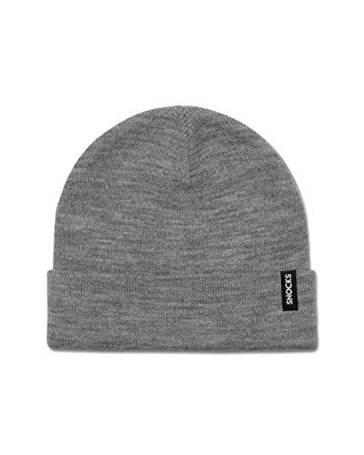 Snocks Bonnet Chapeau Hiver Homme Gris Doux et Chaud Unisex (1x Gris, Unique) Cover
