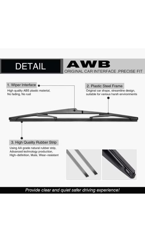 Image of AWB Rear Wiper Blade,10 inch Back Windshield Wiper Blade Compatible with Jeep Compass