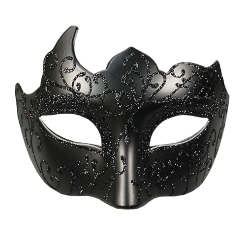 Yimianshou Masquerade Mask for Men Venetian Mardi Gras Masquerade Ball Mask(Mens-Black)
