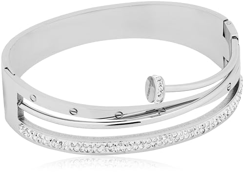 Image of Scintillare by Sukkhi Rhodium Plated with Stainless Steel Multilayer Openable Kada Bracelet Jewellery for Women & Girls|Anti Tarnish Jewellery|Gifts for Wife Girlfriend Mother Sister|K107053