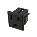 uxcell US Plug AC 125V 15A Panel Mount Outlet Power Socket Black