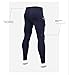 ZERAOKE Men's Solid High-Waist Fleece Compression Pants with Pockets,Warm Athletic Base Layer for Winter Sports Workout-Light Gray-XL