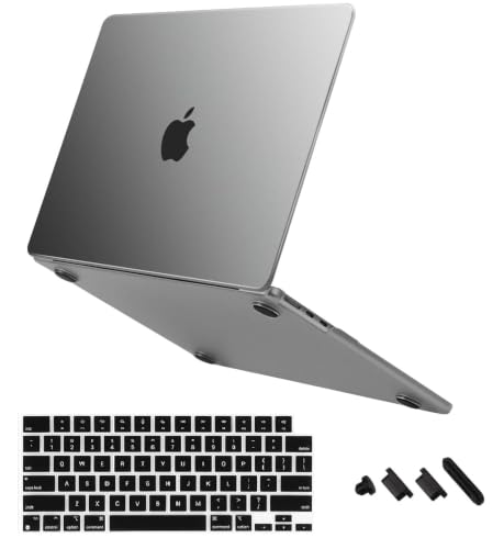 Image of Midkart Case Compatible with MacBook Air 13.6 inch M5 M4 M3 M2 Release 2026-2022 A3449 A3240 A3113 A2681 Ultra-Thin Slim Natural Color Hard Shell for MacBook Air 13 inch Case, Space Grey Translucent
