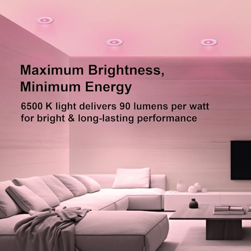 Image of Havells Polycarbonate Luna 6W Downlight for Junction Box Round | Colour - Pink |3 inch Cutout, 22mm Height | High Voltage Protection Upto 4KV | Pack of 1