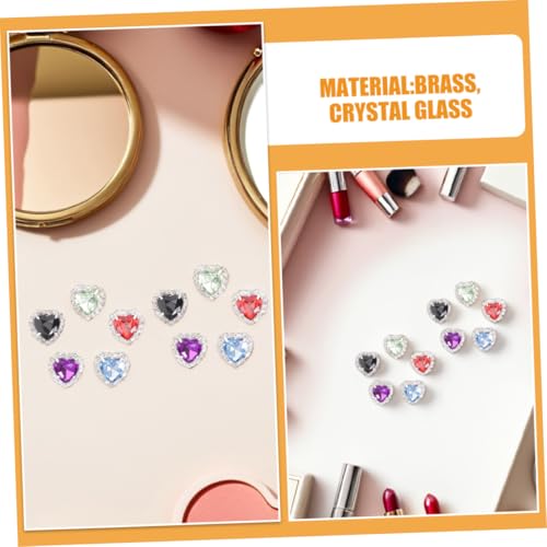 Gemas de corazón con base metálica estable para decoración duradera de calzado 4