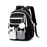 NIWEIYA Girls Backpack School Bags Kids Elementary School Backpack for Girls Teens Cute Childrens Bookbags Casual Back Packs, Black