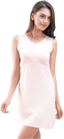 Womens Comfy Daily Sleepwear Seamless Leisure Sleeveless Nightgowns with Removable Pads