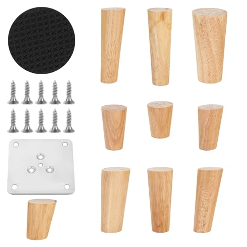 Patas de madera maciza con acabado natural y base resistente para gabinetes 5