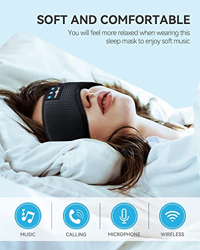 Image of MUSICOZY Sleep Headphones Breathable Bluetooth 5.4 Headband 3D Sleeping Headphones, Wireless Eye Mask Earbuds Earphones for Side Sleeper Office Air Travel Cool Tech Gadgets Unique Gifts