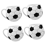 Garneck 4 Piezas Taza De Taza De Espresso De Porcelana Taza De Te Caliente Taza De De Balón De Fútbol Taza De Desayuno Taza De Sopa De La Novedad Taza De Avena Cerámica