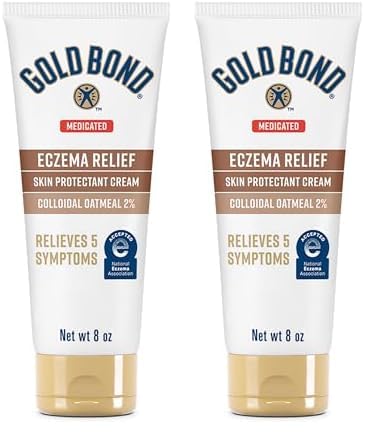 Gold Bond Medicated Eczema Relief Skin Protectant Cream, 8 oz., with 2% Colloidal Oatmeal (Pack of 2)