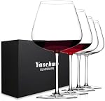 Super grand 30OZ Ensemble de verres à vin 4- Verres à vin géants en cristal soufflé à la main, Grandes verres bourguignons Surdimensionnés, Vin Blanc Rouge,Luxury, Élégant, Cadeau idéal pour les femmes,Homme,Noël,Anniversaire,Birthday