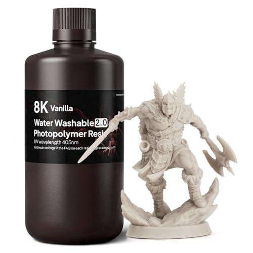 Image of ELEGOO 8K Water Washable Resin 2.0, 3D Printer Resin Vanilla 1000G