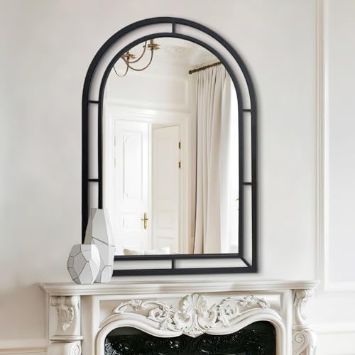 WAMIRRO Concise Window Arched Mirror,Decorative Black Window Pane Mirrors Decor for Fireplace/Entryway/Hallway/Living Room/Bathroom 28"X40" by WAMIRRO - Image 5