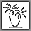 Palm Trees Stencil - Choose a Size (24"x24") - Laser-Cut Reusable Plastic #1
