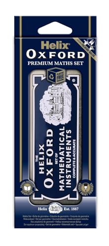 Helix Oxford Premium Maths Set - Ideal for Secondary High School & College Mathematics and Science - 11 Piece Maths & Geometry Set - School Supplies
