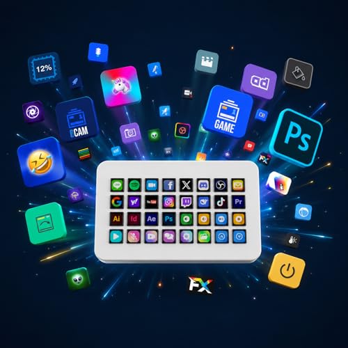 TreasLin/VSDinside Stream Dock XL Advanced Studio Controller, 32 Macro Keys, Trigger Actions in Apps and Software Like OBS, Twitch, YouTube and More, Works with Mac and PC, Stream Controller XL White — view 5