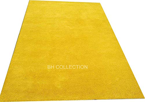 Image of Classical Look Plain Handmade Carpet with Super Soft & Pure Woolen Carpet for Your BEDROOMS & Living Room with 1 INCH Pile Height 6 X 6 FEET (180x180 cm) Square