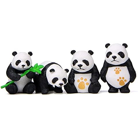 Figuras Panda Decoración de Pasteles y Jardines Miniatura 4PCS Cover