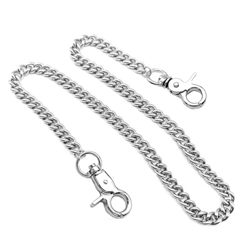 Wallet Chain for Men, Pants Chains Belt Loop Jean Pocket Biker Chain for Men Boys Women Hip Hop Punk Jeans, Trousers Heavy Duty Long Key Chains Goth Accessories(Silver)