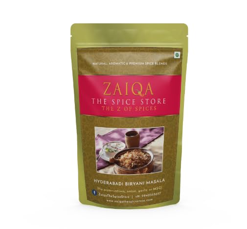 ZAIQA THE SPICE STORE Hyderabadi Biryani Masala Taste the Essence of Hyderabad! Elevate Your Recipes with Authentic Spice Blend. Unleash Rich Flavors Today One Time Use packs (50 Gram)