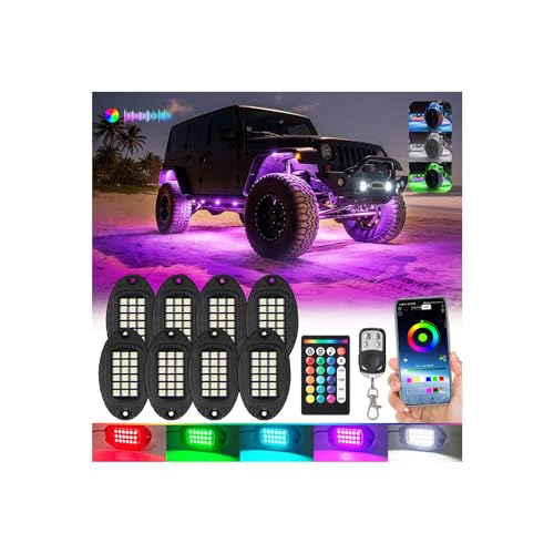 8Pods RGBW LED Rock Lights Kit for Jeep & Offroad Vehicles