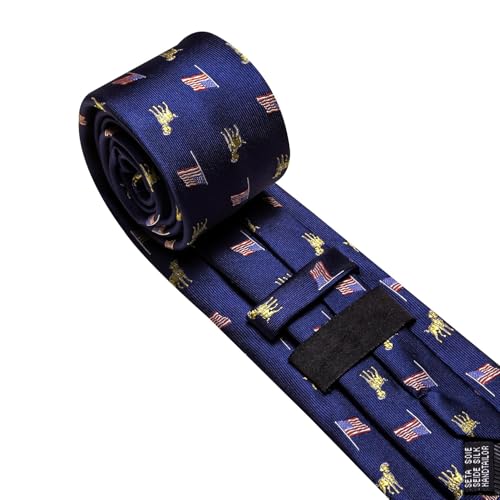 Image of Barry.Wang Man Tie Sets Skull Animal 63 inch Extra Long Necktie Silk Woven Handkerchief Cufflinks Festival Party Gift