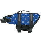 BVAGSS Chaleco Salvavidas Perro Seguridad Chaleco Reflectante para natación Surfing XH012 (S, Blue Dot)