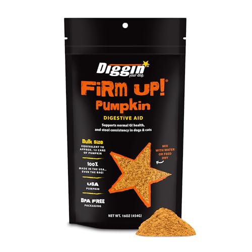 Diggin' Your Dog – Firm Up Pumpkin for Dogs & Cats – Fiber Supplement with Pumpkin & Apple Fiber...