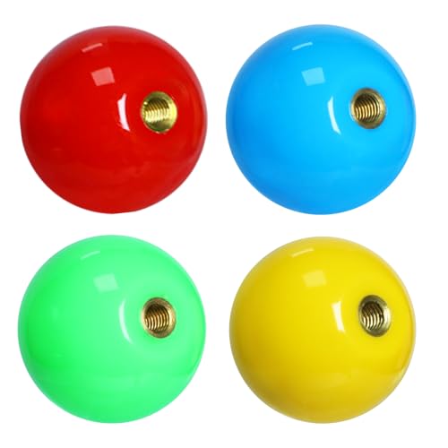 Gallipower 4Pcs Joystick Head,Arcade Joystick Ball Top Handle Rocker Round Head,Arcade Kit DIY Replacement Parts(Blue,Green,Red,Yellow)