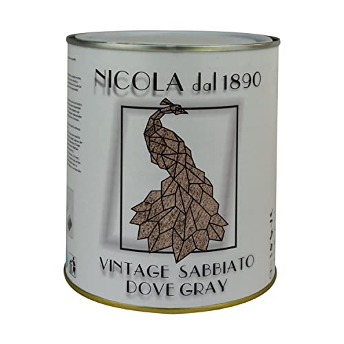 Pintura decorativa de la línea vintage, a base de agua, fina arenada, gris paloma, tamaño 2,5 litros Cover