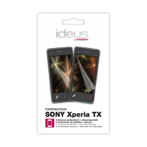IDEUS ppxpetx - Screen Protector for Sony Xperia TX (Pack of 2 with Cleaning Cloth), Transparent Cover