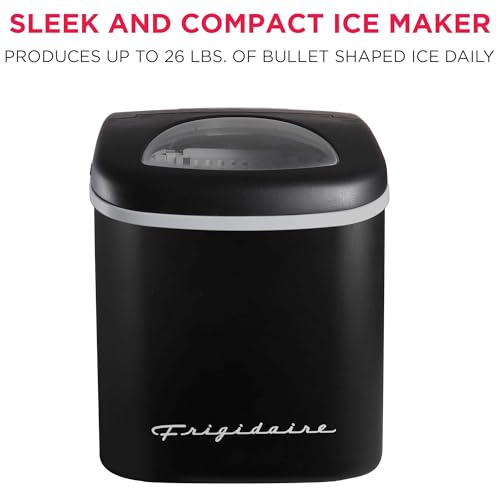 FRIGIDAIRE EFIC128AMZBLK Compact Countertop Ice Maker, 26 lb per Day, Black