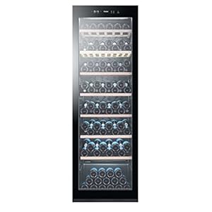 Haier WS171GA Weinkühlschrank / 171 Flaschen / 185 cm Höhe/Innenbeleuchtung/UV-Schutz/Anti-Vibrationskompressor, Black Glass