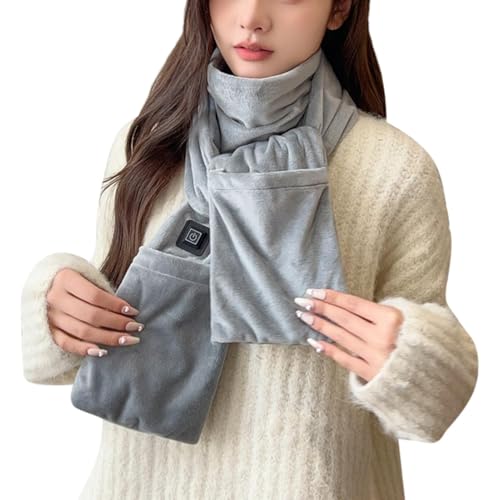 Bufanda calefactable eléctrica gris de 180x15 cm para hombre y mujer 6