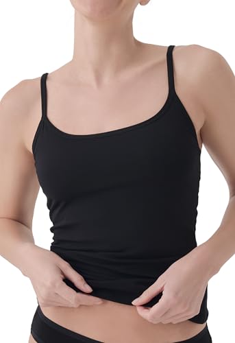Pact Women's Cotton Camisole Tank Top with Built-in Shelf Bra