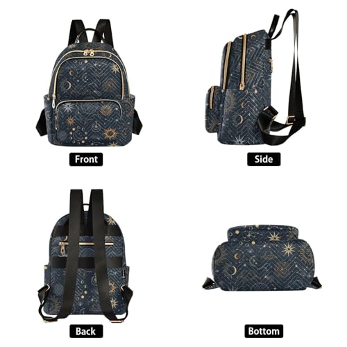 Image of Mini Backpack Magic Constellation Sun Moon Fashion Backpack Purse for Women,Handbag Shoulder Bag Casual Daypack, Ladies Gift for College Work (S)