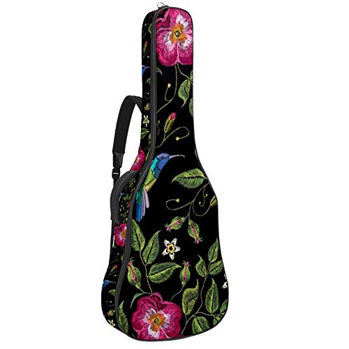 TIZORAX Housse pour guitare acoustique avec broderie d’oiseaux volants et fleur – Housse de transport avec poignée… - Les Beatles, Paul McCartney, John Lennon, RIngo Starr, George Harrison TIZORAX Housse pour guitare acoustique avec broderie d'oiseaux volants et fleur - Housse de transport avec poignée…