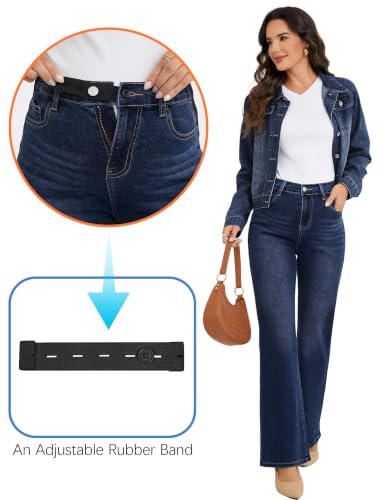 Image of PACBREEZE Women's Maternity Flare Jeans Mid-Rise Stretchy Bell Bootcut Jeans Denim Pregnancy Pants, S-XXL