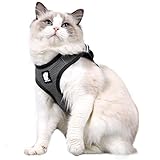 Katzengeschirr und Leine ultraleichtes Kätzchenhalsband weich und bequem zum Laufen Dämpfen für Welpen Kaninchen mit kationischem Stoff (silv,l)