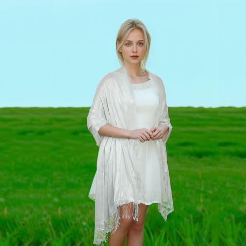 Sparkling Metallic Women Shawls and Wraps for Evening Party Dresses Wedding Party Like Chiffon Silk Scarf2