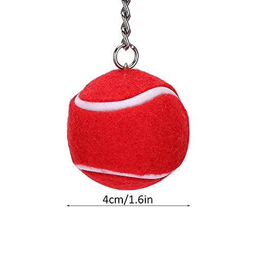 East buy 6 peças mini bola de tênis chaveiro chaveiro bonito metal esportivo chaveiro pingente decor