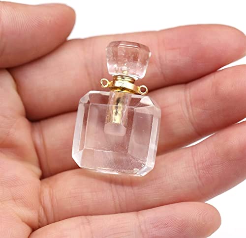 Charme bouteille parfum en quartz naturel et améthyste taillée - 5