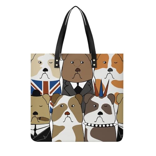 Tote bag voyage cartoon dogs : grand sac à main léger aux motifs imprimés originaux