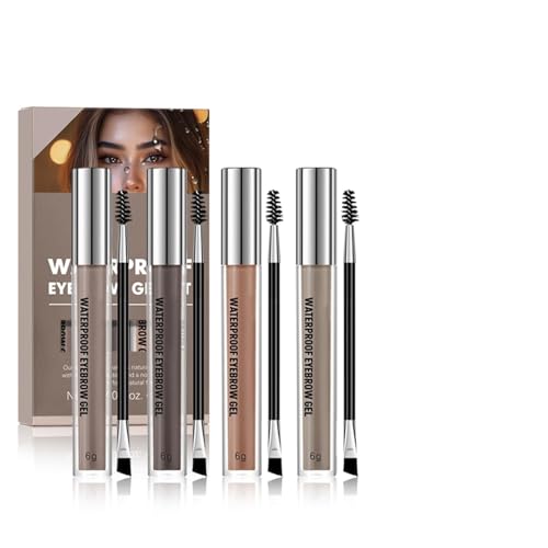 Gel para Cejas,4 Piezas De Maquillaje Impermeable Y De Larga Duración,Fijador de Cejas - Para Mujer Uso Diario Fiestas Deporte Viaje Acabado Natural y Sutil